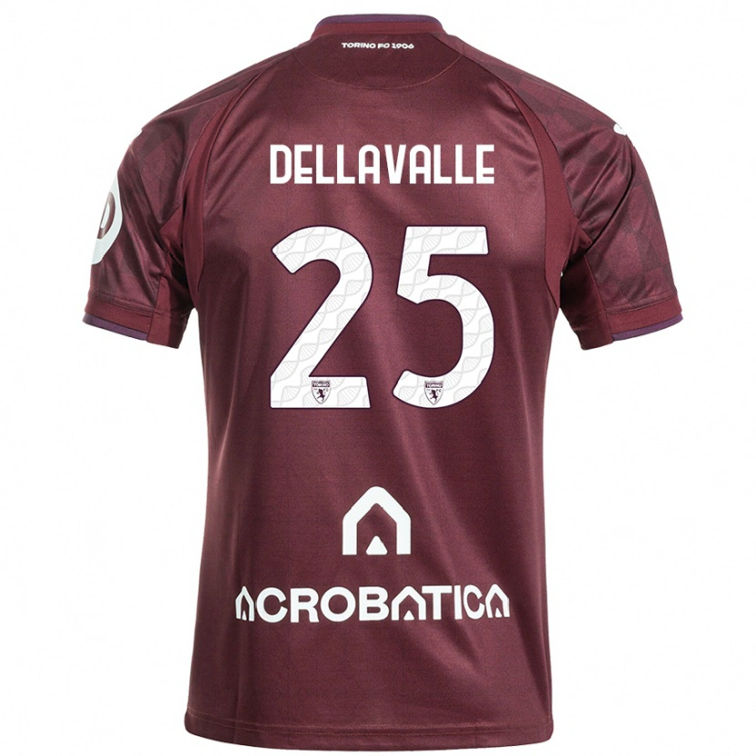 Danxen Män Alessandro Dellavalle #25 Rödbrun Vit Hemmatröja Matchtröjor 2024/25 Tröjor T-Tröja