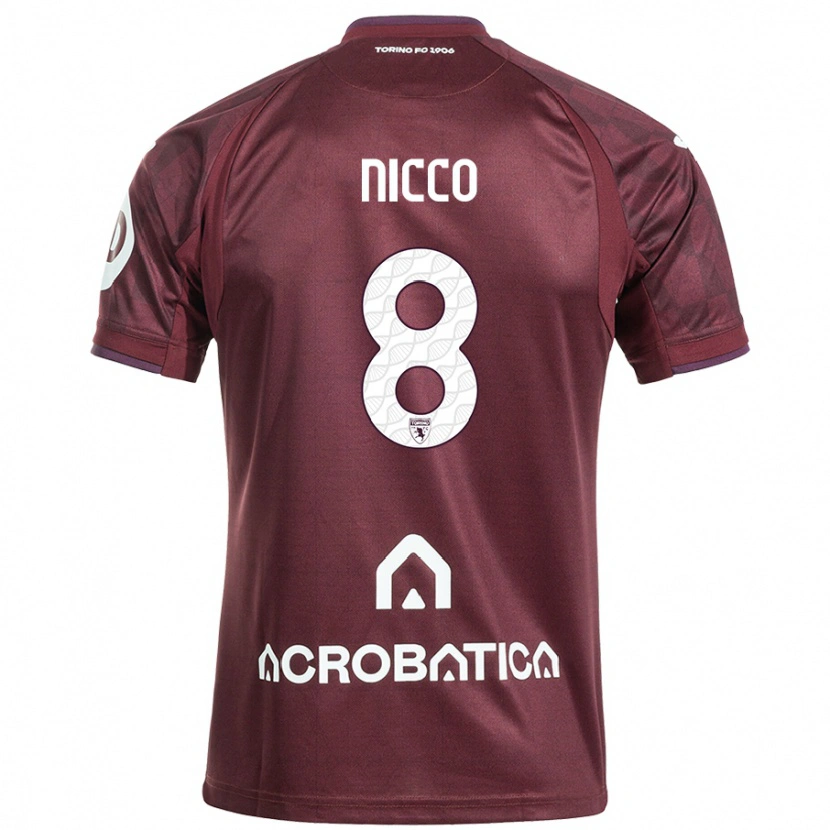 Danxen Män Giada Nicco #8 Rödbrun Vit Hemmatröja Matchtröjor 2024/25 Tröjor T-Tröja