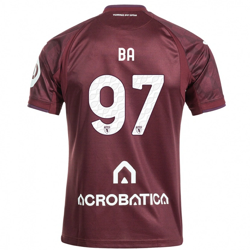 Danxen Män El-Hadji Ba #97 Rödbrun Vit Hemmatröja Matchtröjor 2024/25 Tröjor T-Tröja