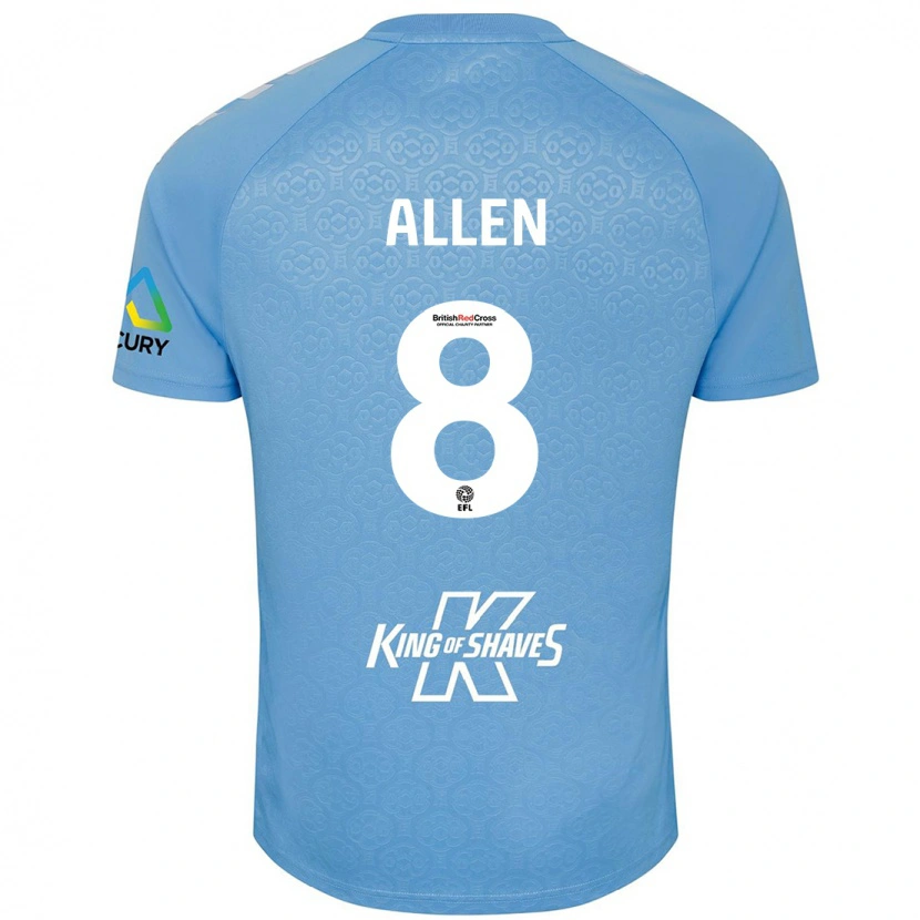 Danxen Män Jamie Allen #8 Blå Vit Hemmatröja Matchtröjor 2024/25 Tröjor T-Tröja