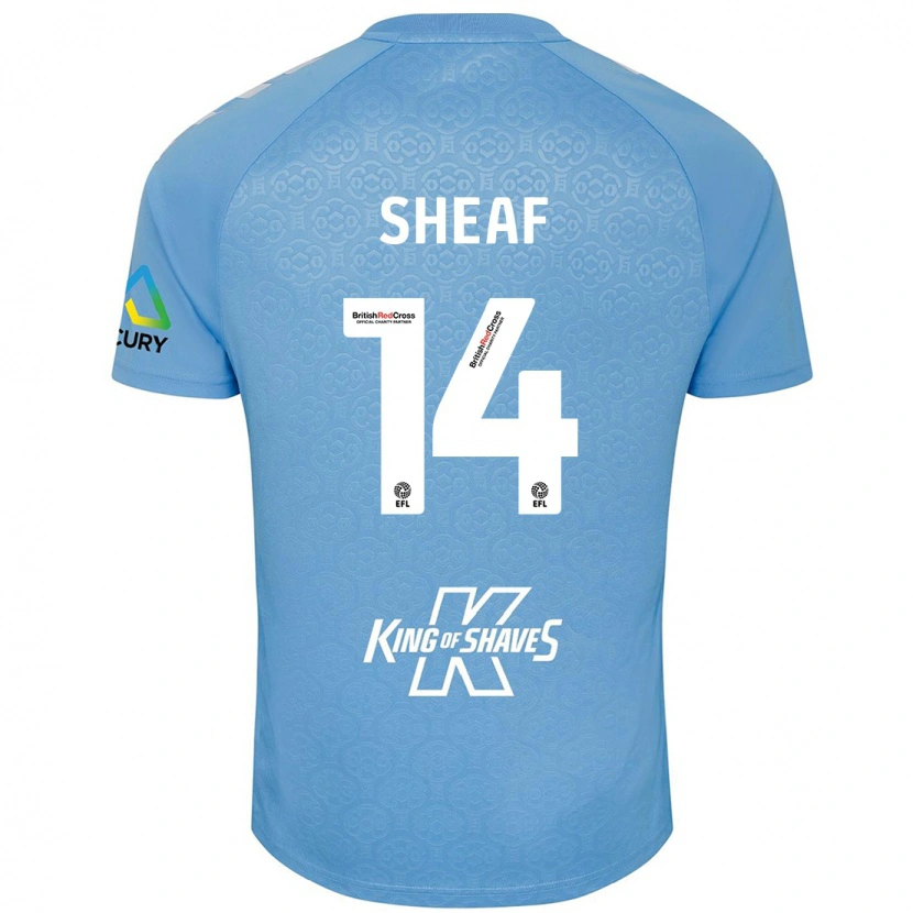 Danxen Män Ben Sheaf #14 Blå Vit Hemmatröja Matchtröjor 2024/25 Tröjor T-Tröja