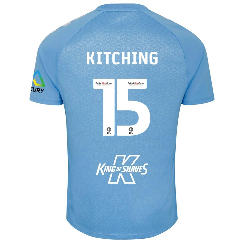 Danxen Män Liam Kitching #15 Blå Vit Hemmatröja Matchtröjor 2024/25 Tröjor T-Tröja
