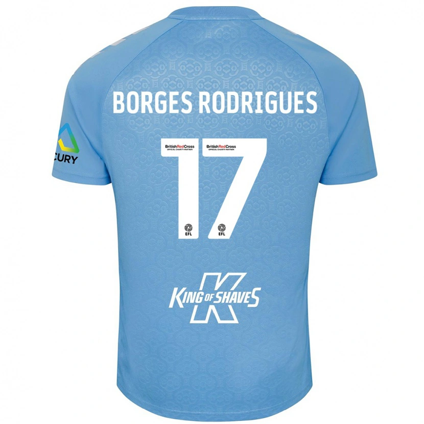 Danxen Män Raphael Borges Rodrigues #17 Blå Vit Hemmatröja Matchtröjor 2024/25 Tröjor T-Tröja