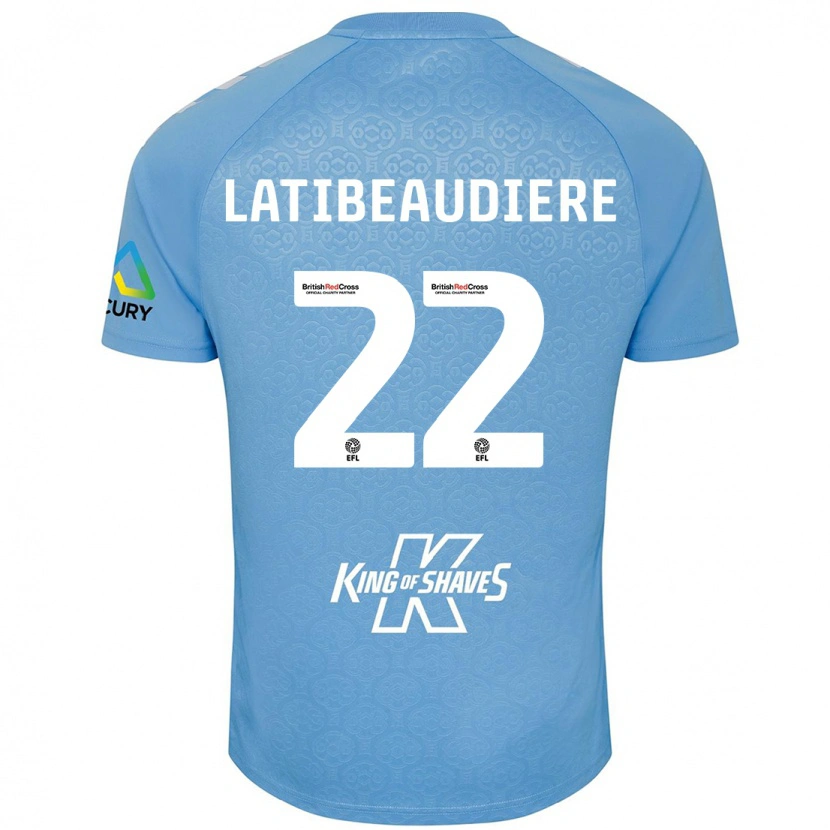 Danxen Män Joel Latibeaudiere #22 Blå Vit Hemmatröja Matchtröjor 2024/25 Tröjor T-Tröja