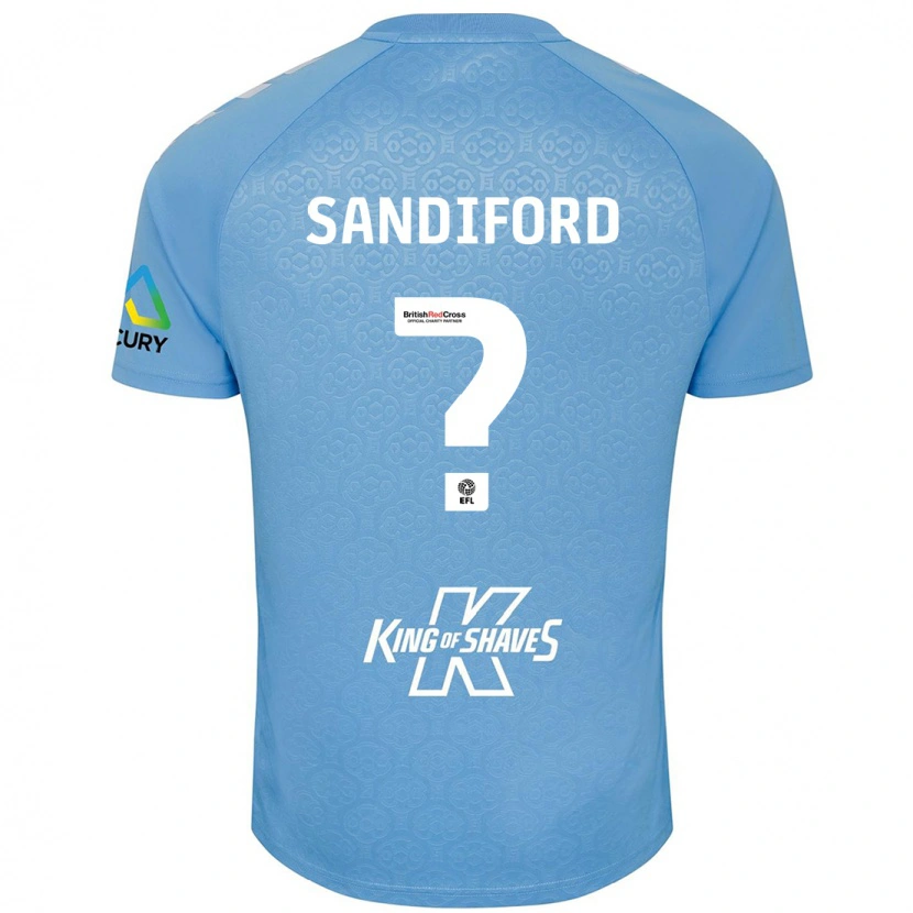 Danxen Män Greg Sandiford #0 Blå Vit Hemmatröja Matchtröjor 2024/25 Tröjor T-Tröja