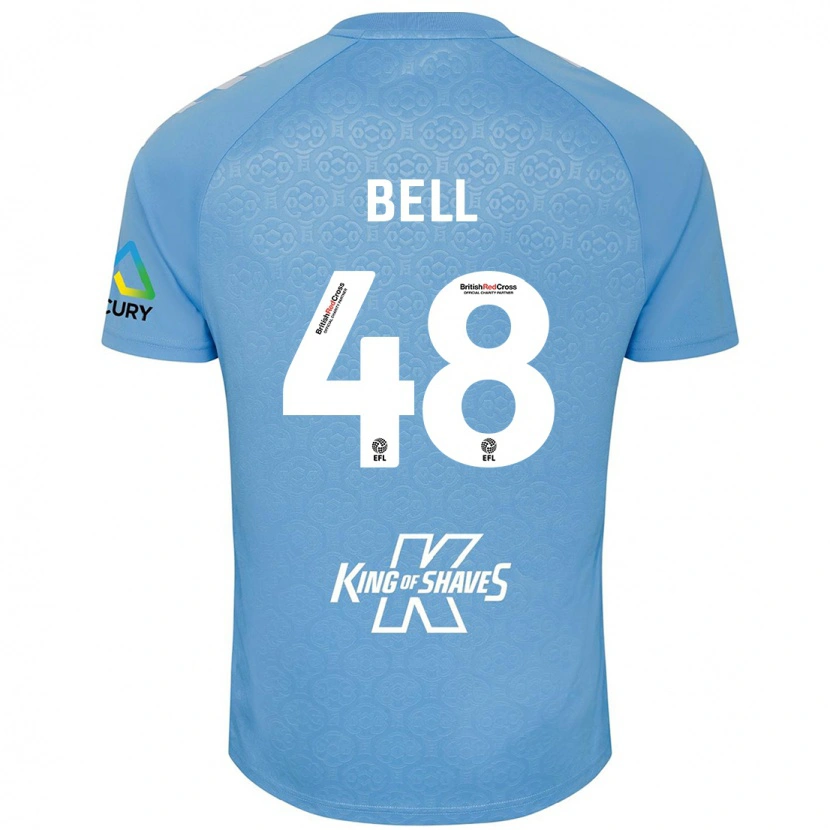Danxen Män Luke Bell #48 Blå Vit Hemmatröja Matchtröjor 2024/25 Tröjor T-Tröja