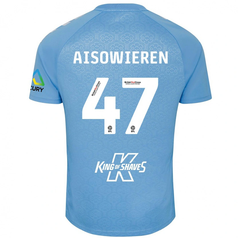 Danxen Män Evan Eghosa Aisowieren #47 Blå Vit Hemmatröja Matchtröjor 2024/25 Tröjor T-Tröja
