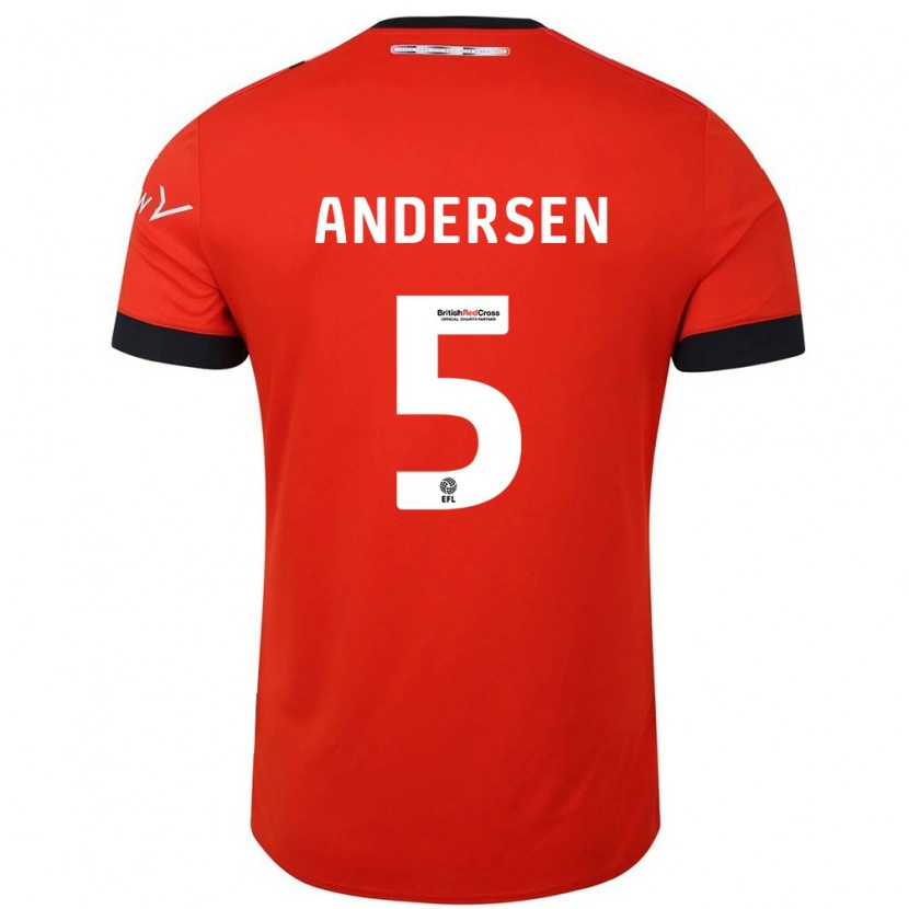 Danxen Män Mads Andersen #5 Orange Svart Hemmatröja Matchtröjor 2024/25 Tröjor T-Tröja