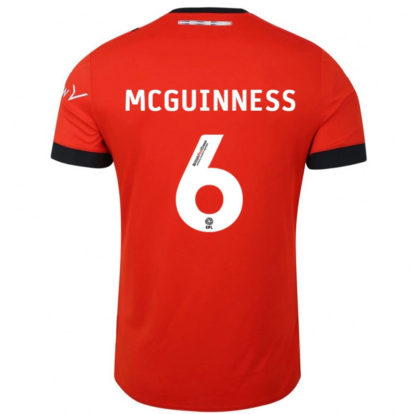 Danxen Män Mark Mcguinness #6 Orange Svart Hemmatröja Matchtröjor 2024/25 Tröjor T-Tröja