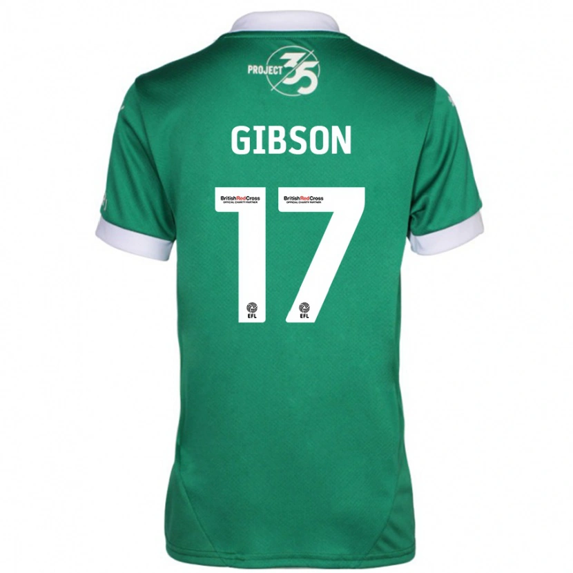 Danxen Män Lewis Gibson #17 Grön Vit Hemmatröja Matchtröjor 2024/25 Tröjor T-Tröja