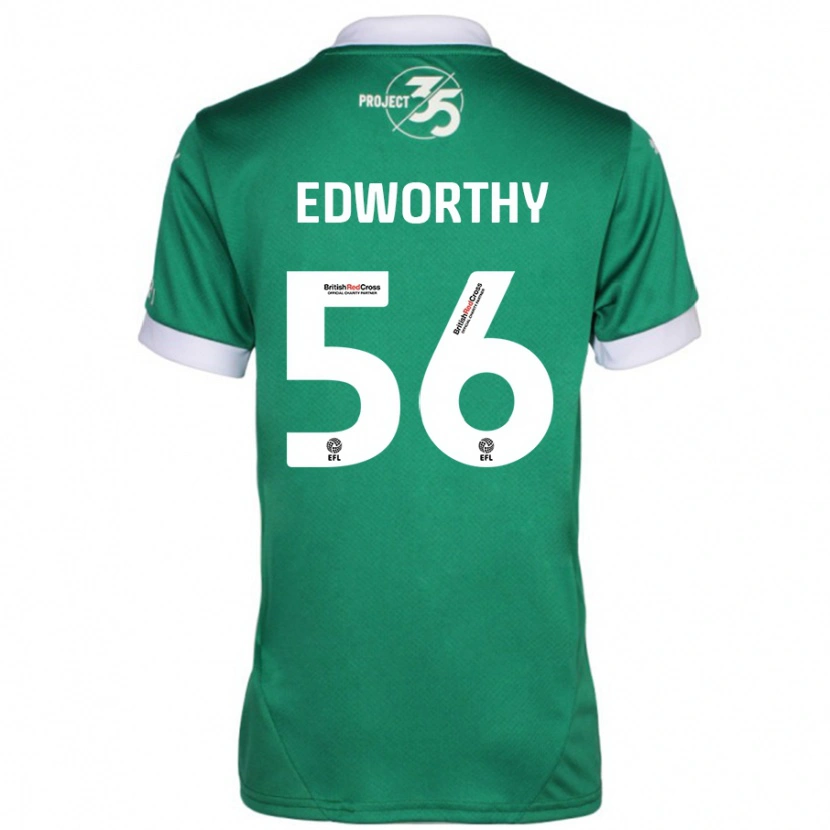 Danxen Män Kieran Edworthy #56 Grön Vit Hemmatröja Matchtröjor 2024/25 Tröjor T-Tröja