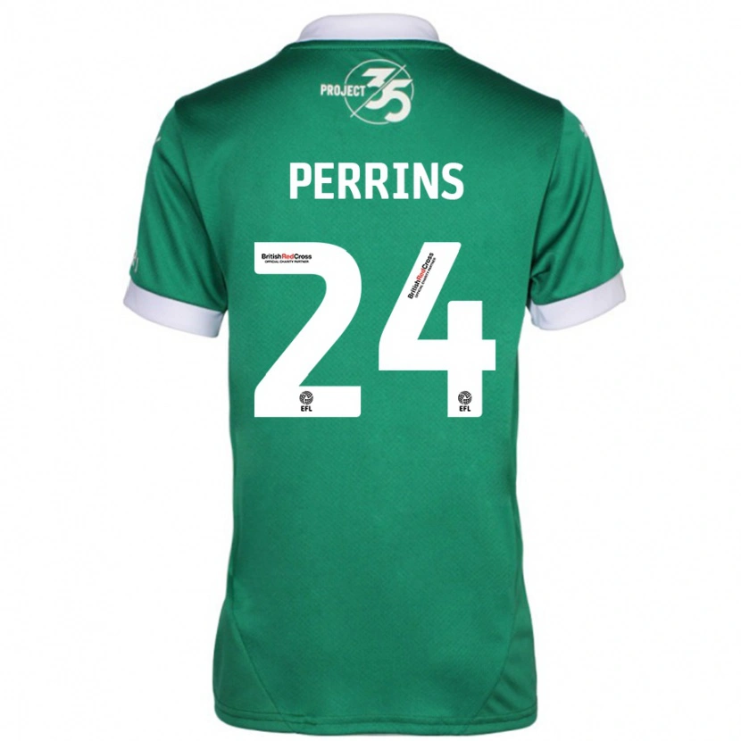 Danxen Män Grace Perrins #24 Grön Vit Hemmatröja Matchtröjor 2024/25 Tröjor T-Tröja