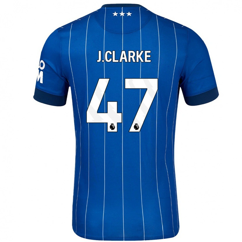 Danxen Män Jack Clarke #47 Marinblå Hemmatröja Matchtröjor 2024/25 Tröjor T-Tröja
