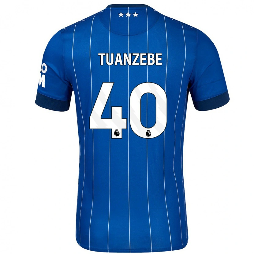 Danxen Män Axel Tuanzebe #40 Marinblå Hemmatröja Matchtröjor 2024/25 Tröjor T-Tröja