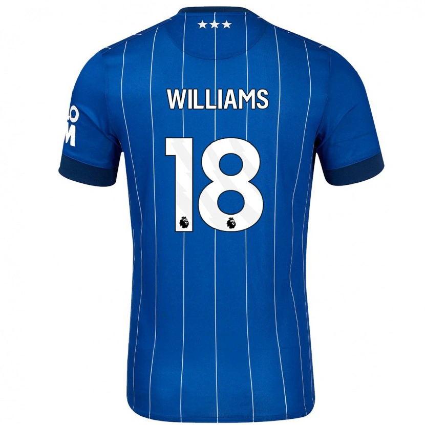 Danxen Män Brandon Williams #18 Marinblå Hemmatröja Matchtröjor 2024/25 Tröjor T-Tröja