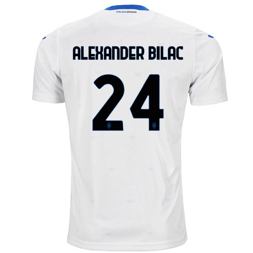 Danxen Män Max Alexander Bilac #24 Vit Bortatröja Matchtröjor 2024/25 Tröjor T-Tröja