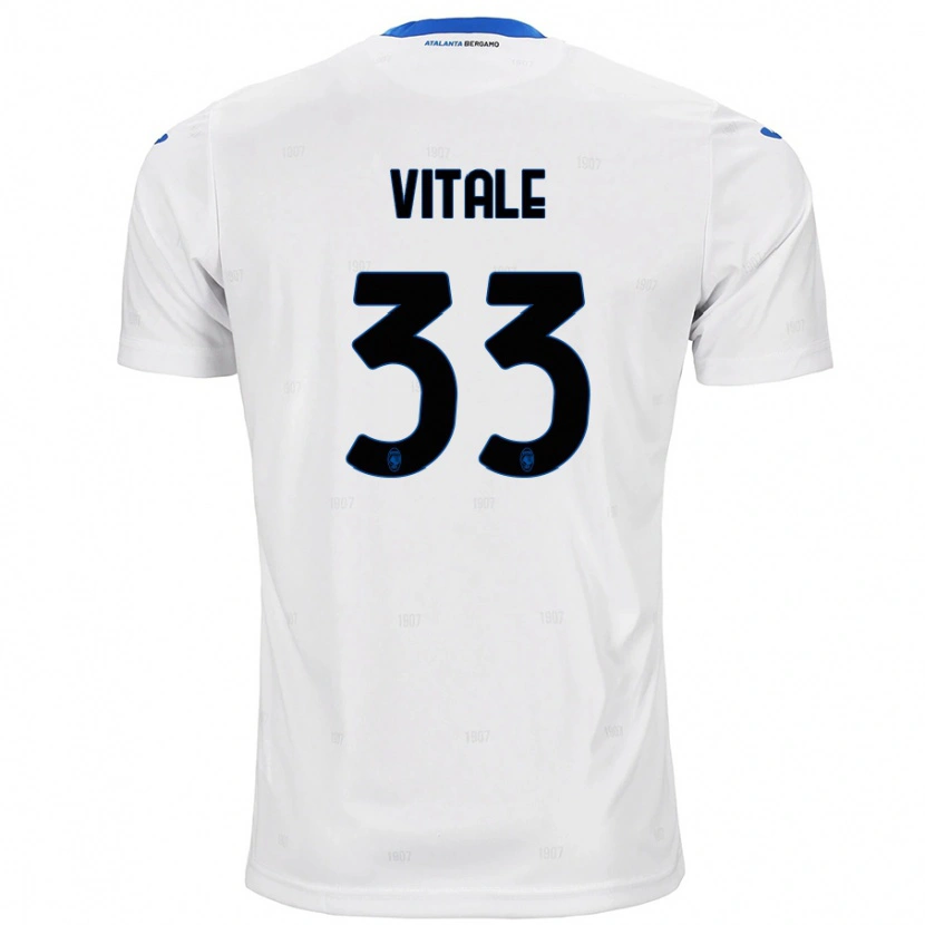 Danxen Män Francesca Vitale #33 Vit Bortatröja Matchtröjor 2024/25 Tröjor T-Tröja