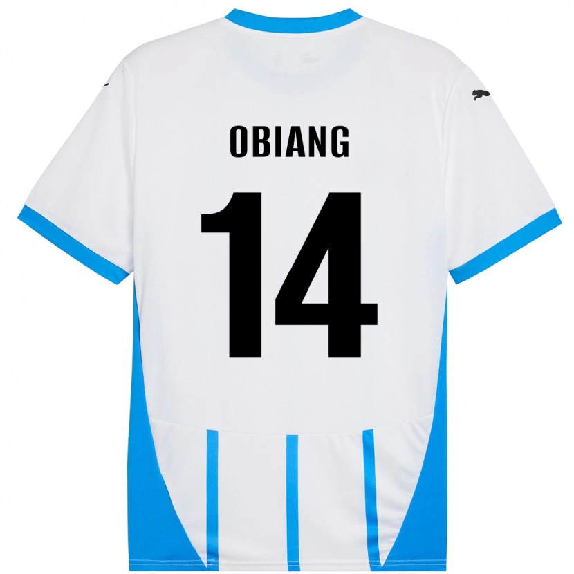 Danxen Män Pedro Obiang #14 Vit Blå Bortatröja Matchtröjor 2024/25 Tröjor T-Tröja