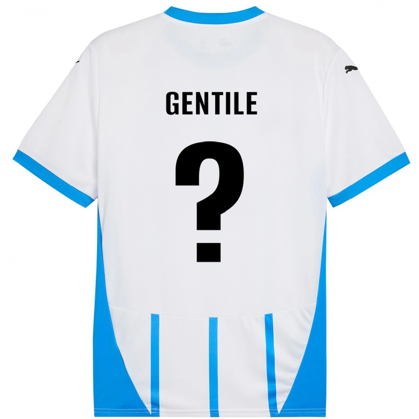 Danxen Män Raffaele Gentile #0 Vit Blå Bortatröja Matchtröjor 2024/25 Tröjor T-Tröja