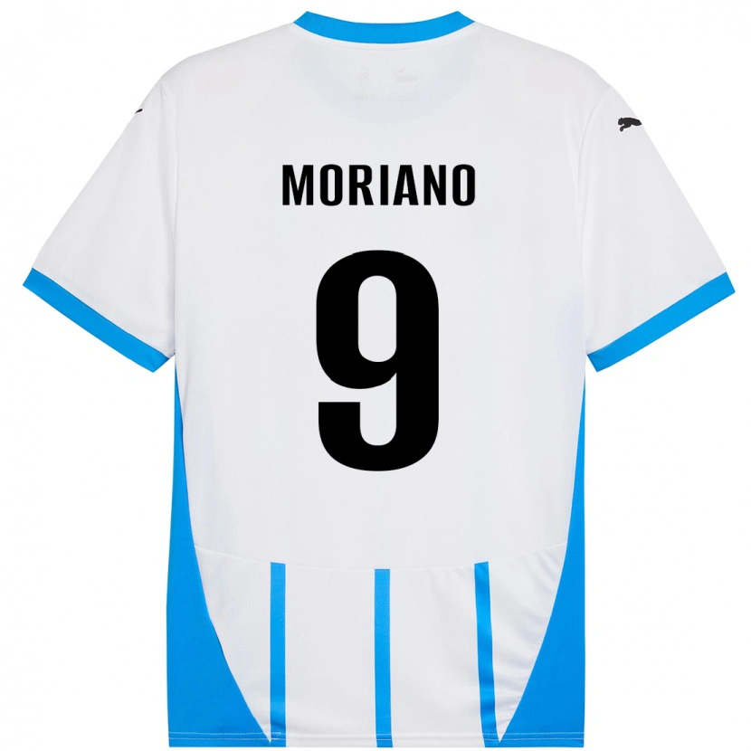 Danxen Män Andrea Moriano #9 Vit Blå Bortatröja Matchtröjor 2024/25 Tröjor T-Tröja