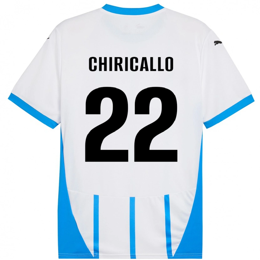 Danxen Män Giovanni Chiricallo #22 Vit Blå Bortatröja Matchtröjor 2024/25 Tröjor T-Tröja