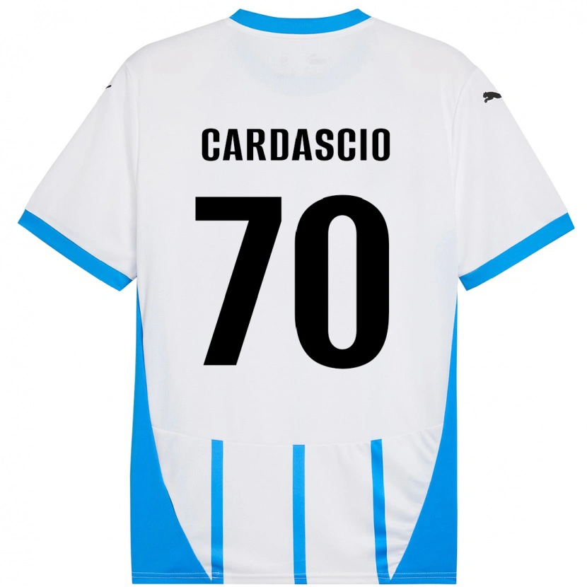 Danxen Män Alessandro Cardascio #70 Vit Blå Bortatröja Matchtröjor 2024/25 Tröjor T-Tröja