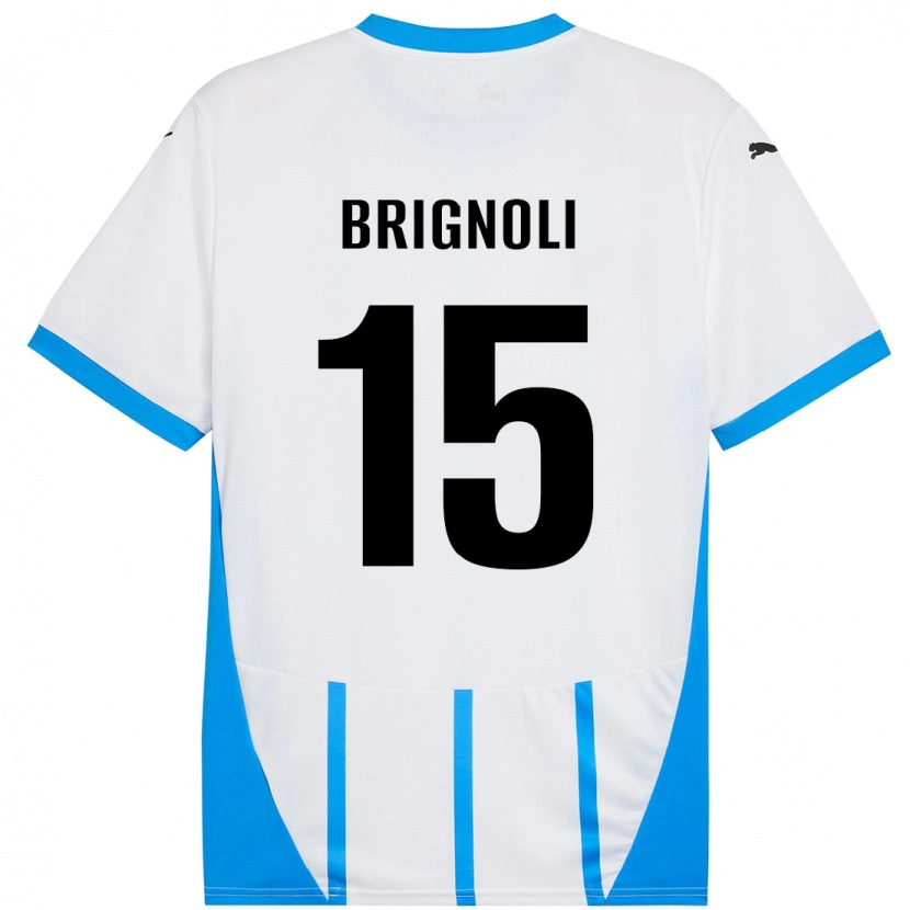 Danxen Män Benedetta Brignoli #15 Vit Blå Bortatröja Matchtröjor 2024/25 Tröjor T-Tröja
