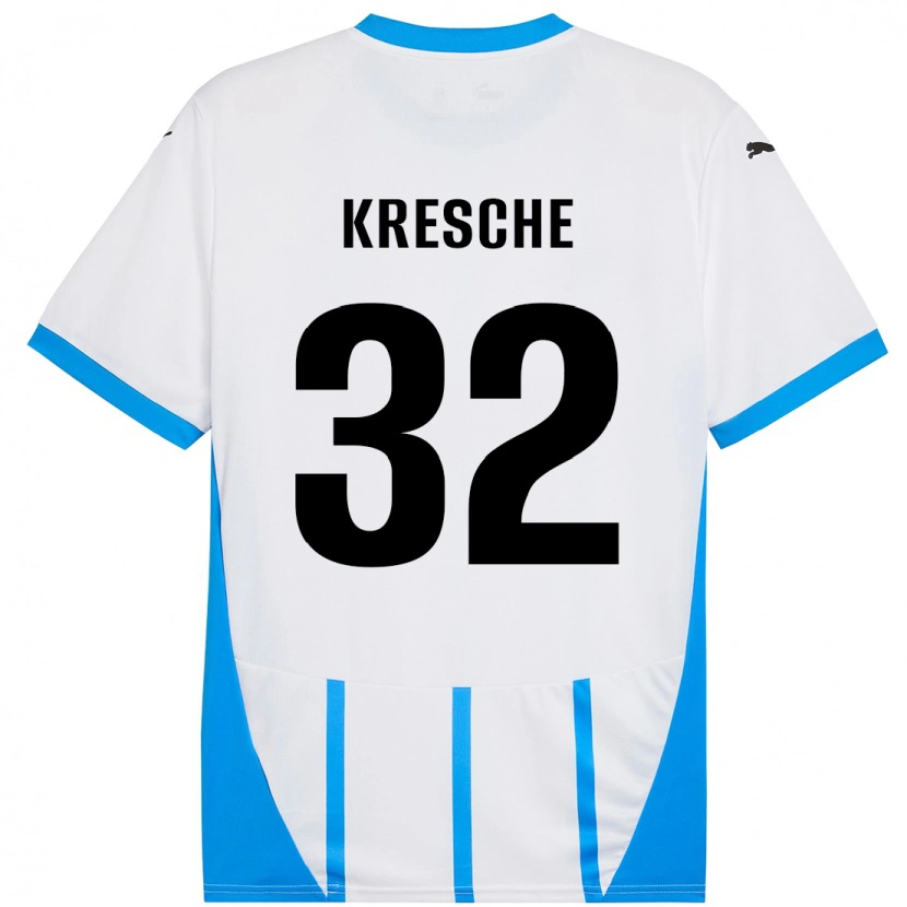 Danxen Män Isabella Kresche #32 Vit Blå Bortatröja Matchtröjor 2024/25 Tröjor T-Tröja