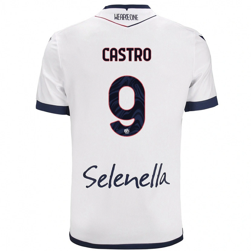 Danxen Män Santiago Castro #9 Vit Kungsblå Bortatröja Matchtröjor 2024/25 Tröjor T-Tröja