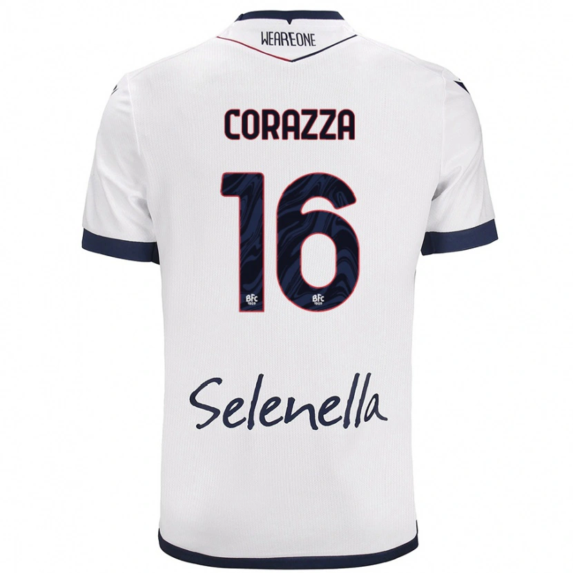Danxen Män Tommaso Corazza #16 Vit Kungsblå Bortatröja Matchtröjor 2024/25 Tröjor T-Tröja