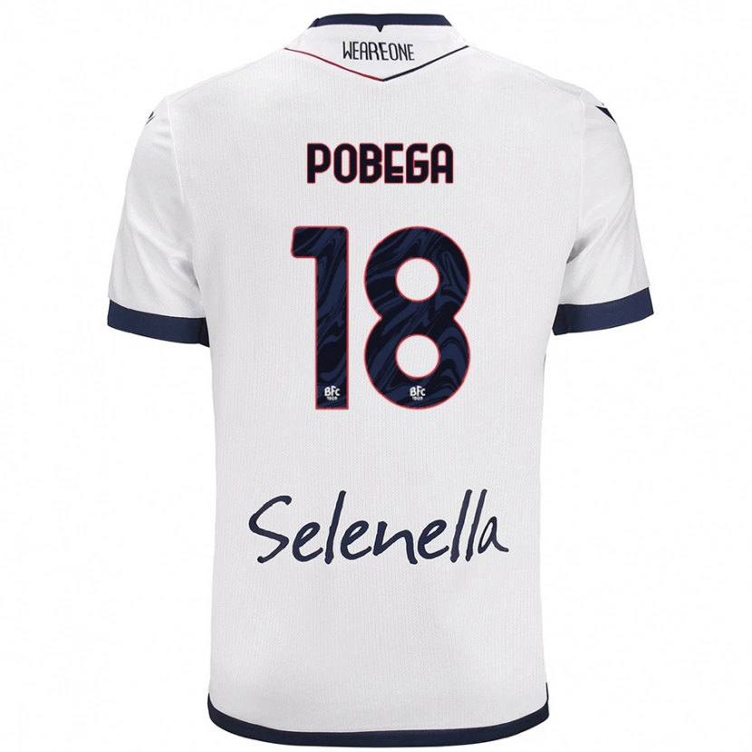 Danxen Män Tommaso Pobega #18 Vit Kungsblå Bortatröja Matchtröjor 2024/25 Tröjor T-Tröja
