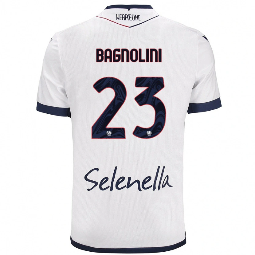 Danxen Män Nicola Bagnolini #23 Vit Kungsblå Bortatröja Matchtröjor 2024/25 Tröjor T-Tröja