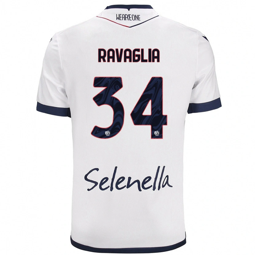 Danxen Män Federico Ravaglia #34 Vit Kungsblå Bortatröja Matchtröjor 2024/25 Tröjor T-Tröja