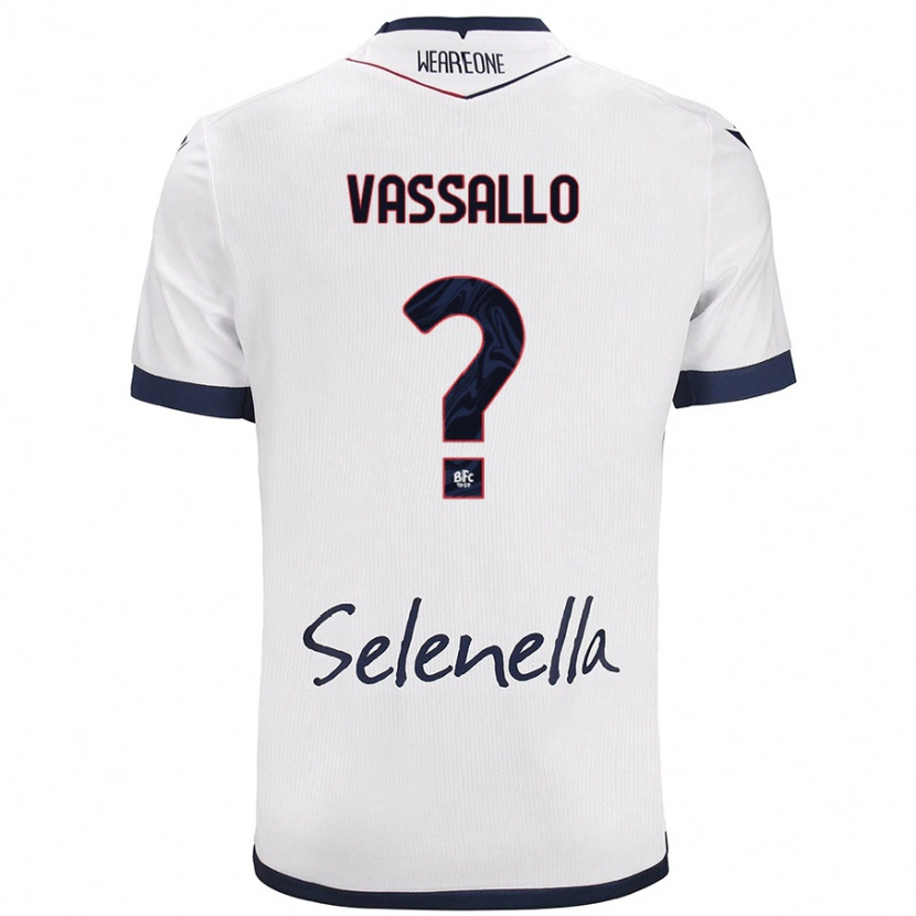 Danxen Män Giacomo Vassallo #0 Vit Kungsblå Bortatröja Matchtröjor 2024/25 Tröjor T-Tröja