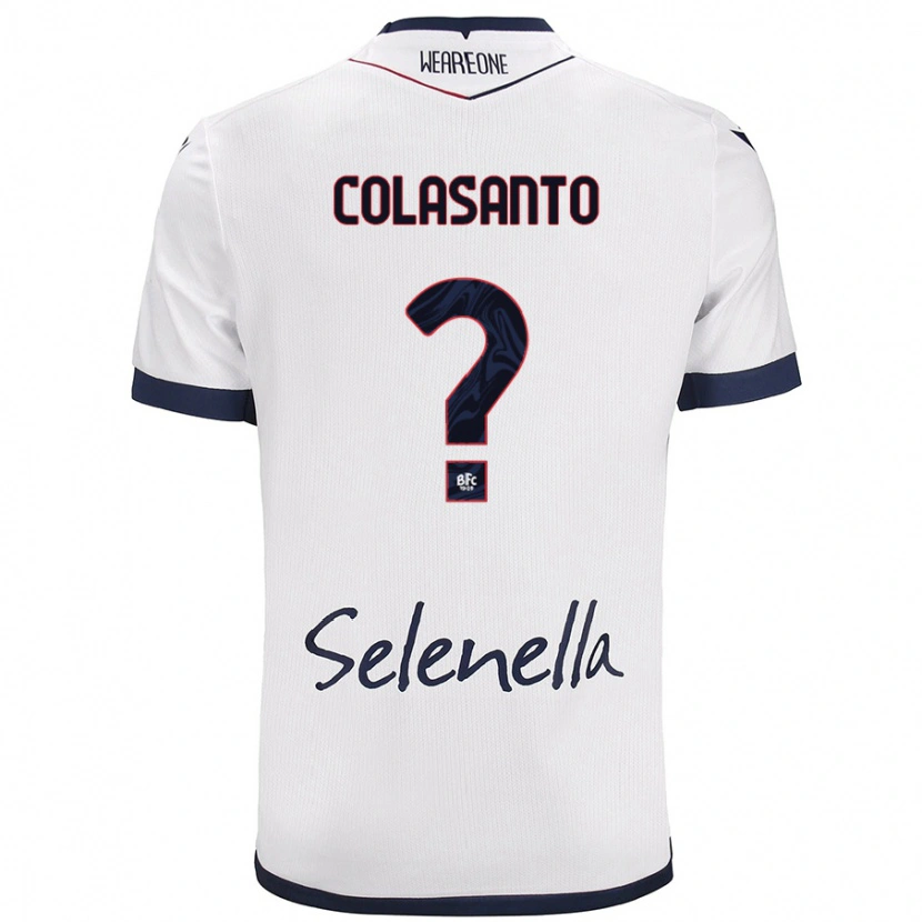 Danxen Män Pietro Colasanto #0 Vit Kungsblå Bortatröja Matchtröjor 2024/25 Tröjor T-Tröja