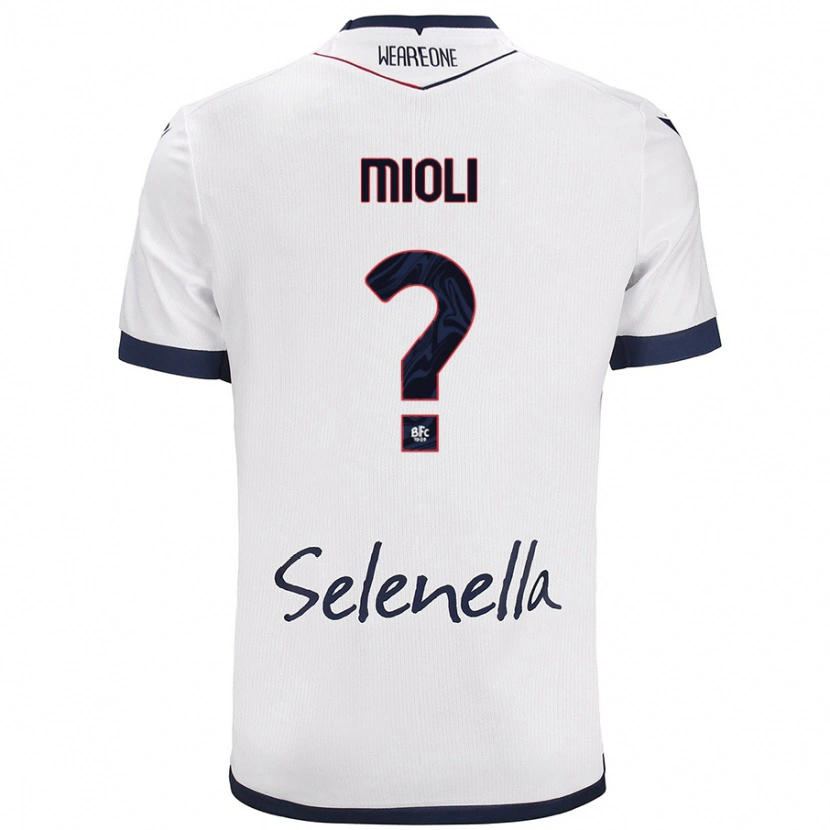 Danxen Män Mattia Mioli #0 Vit Kungsblå Bortatröja Matchtröjor 2024/25 Tröjor T-Tröja