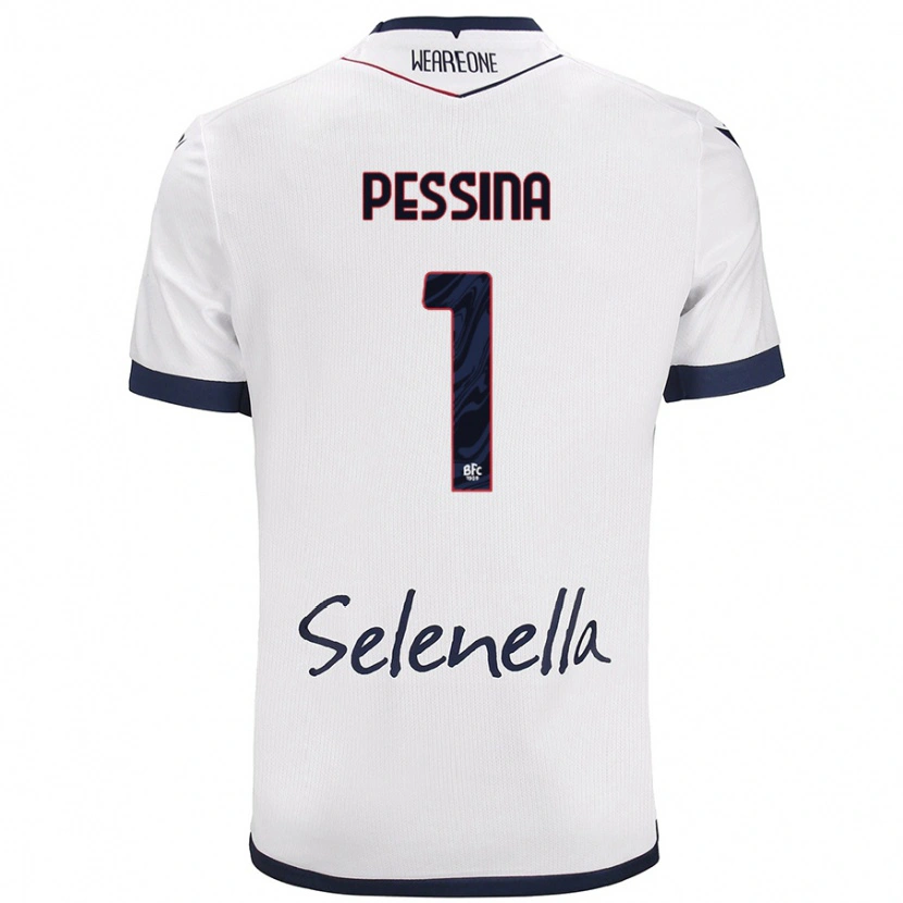 Danxen Män Massimo Pessina #1 Vit Kungsblå Bortatröja Matchtröjor 2024/25 Tröjor T-Tröja