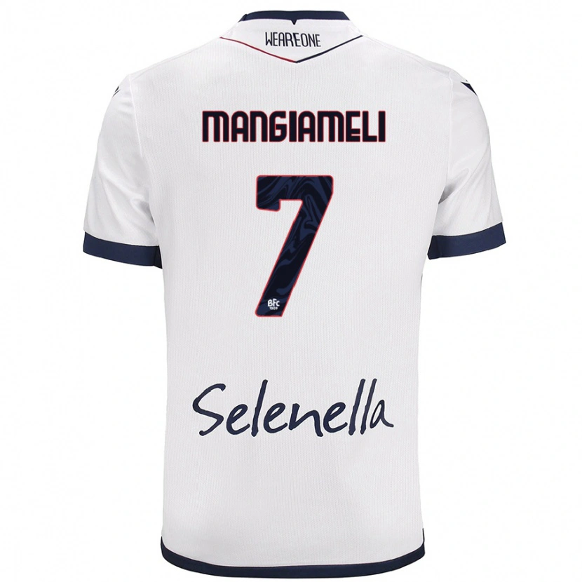 Danxen Män Federico Mangiameli #7 Vit Kungsblå Bortatröja Matchtröjor 2024/25 Tröjor T-Tröja