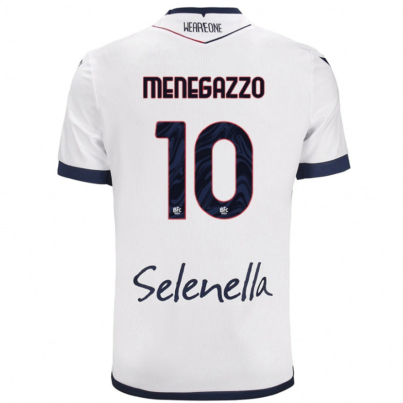 Danxen Män Lorenzo Menegazzo #10 Vit Kungsblå Bortatröja Matchtröjor 2024/25 Tröjor T-Tröja