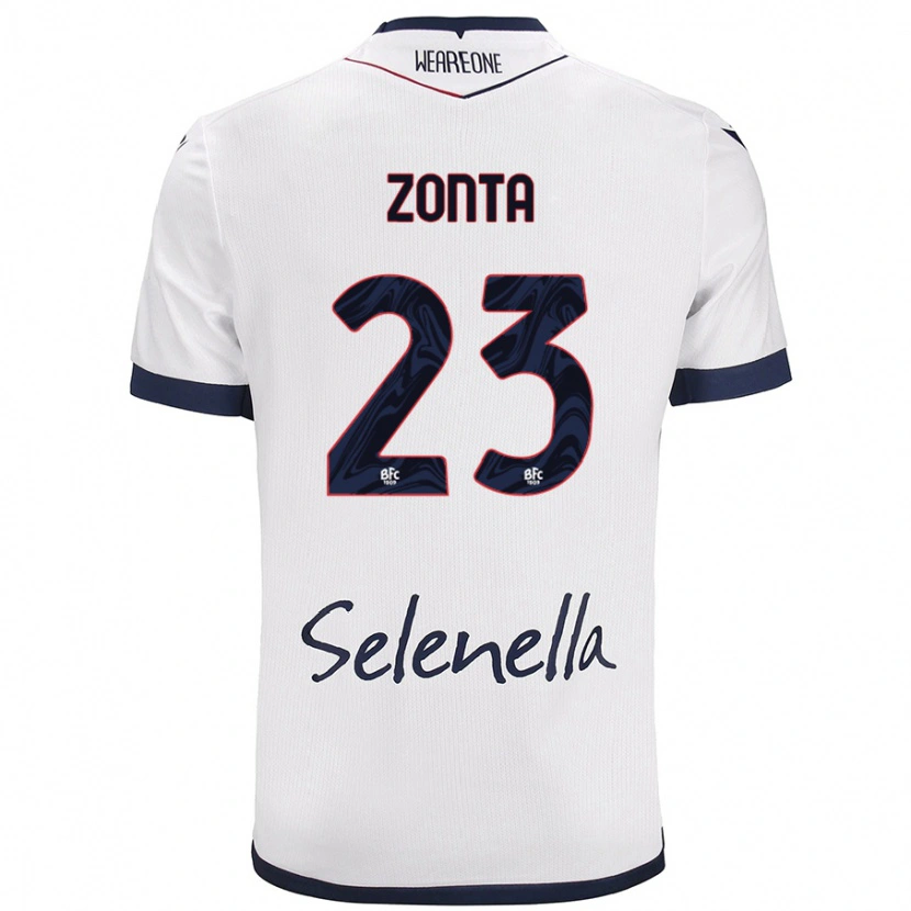Danxen Män Alessandro Zonta #23 Vit Kungsblå Bortatröja Matchtröjor 2024/25 Tröjor T-Tröja