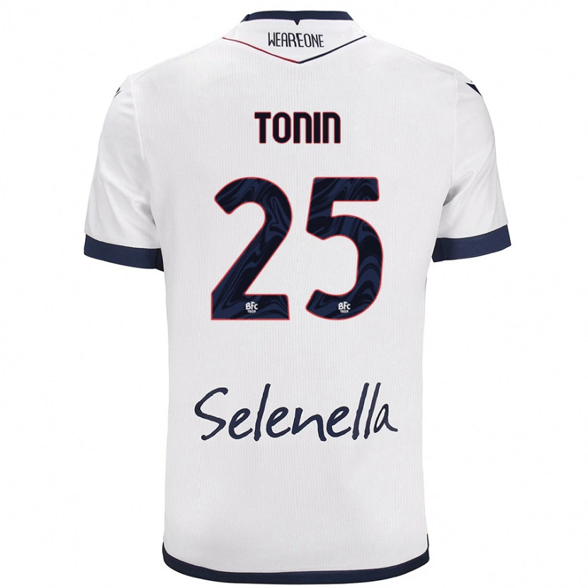 Danxen Män Federico Tonin #25 Vit Kungsblå Bortatröja Matchtröjor 2024/25 Tröjor T-Tröja