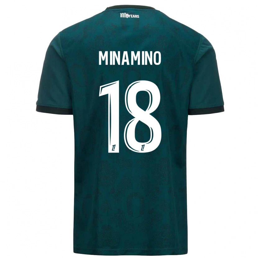 Danxen Män Takumi Minamino #18 Mörkgrön Bortatröja Matchtröjor 2024/25 Tröjor T-Tröja