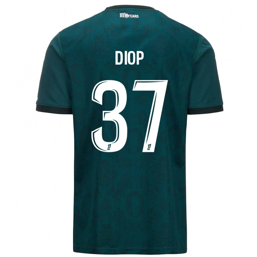 Danxen Män Edan Diop #37 Mörkgrön Bortatröja Matchtröjor 2024/25 Tröjor T-Tröja