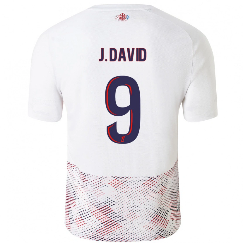Danxen Män Jonathan David #9 Vit Kungsblå Bortatröja Matchtröjor 2024/25 Tröjor T-Tröja