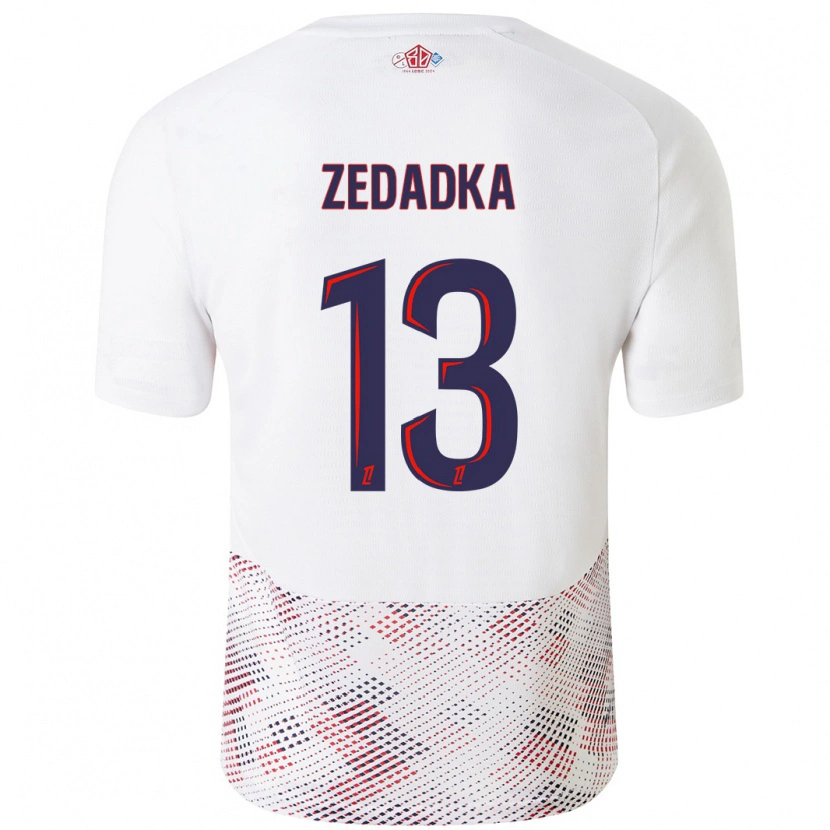 Danxen Män Akim Zedadka #13 Vit Kungsblå Bortatröja Matchtröjor 2024/25 Tröjor T-Tröja