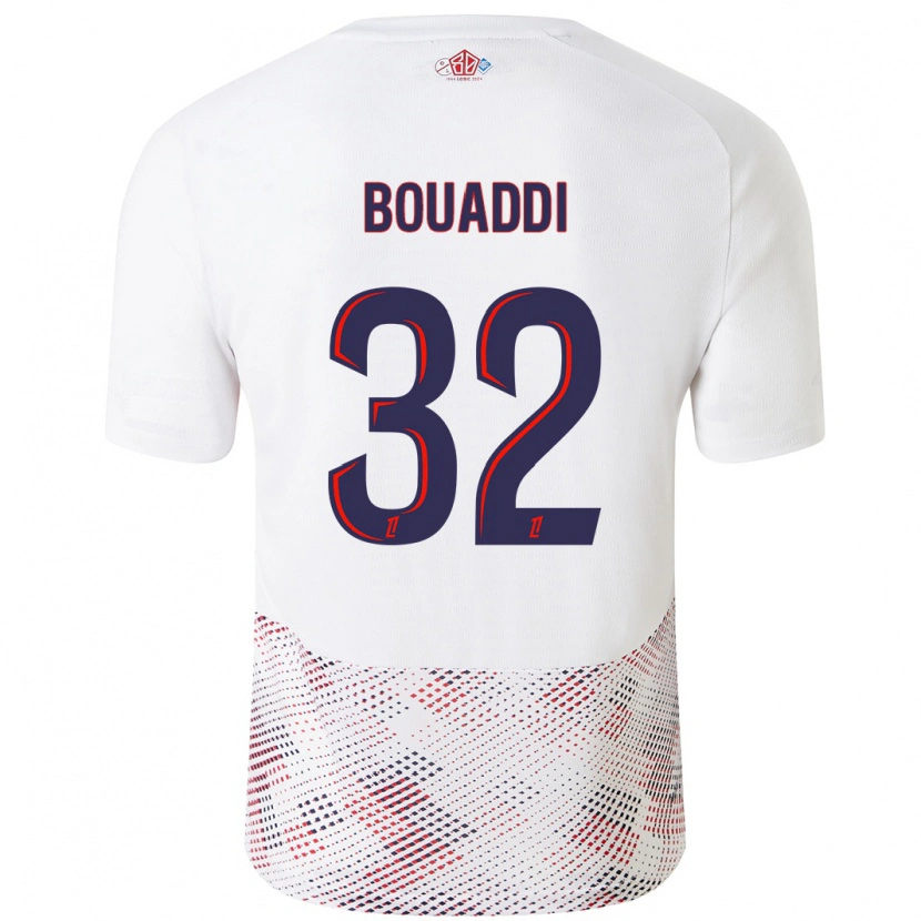 Danxen Män Ayyoub Bouaddi #32 Vit Kungsblå Bortatröja Matchtröjor 2024/25 Tröjor T-Tröja