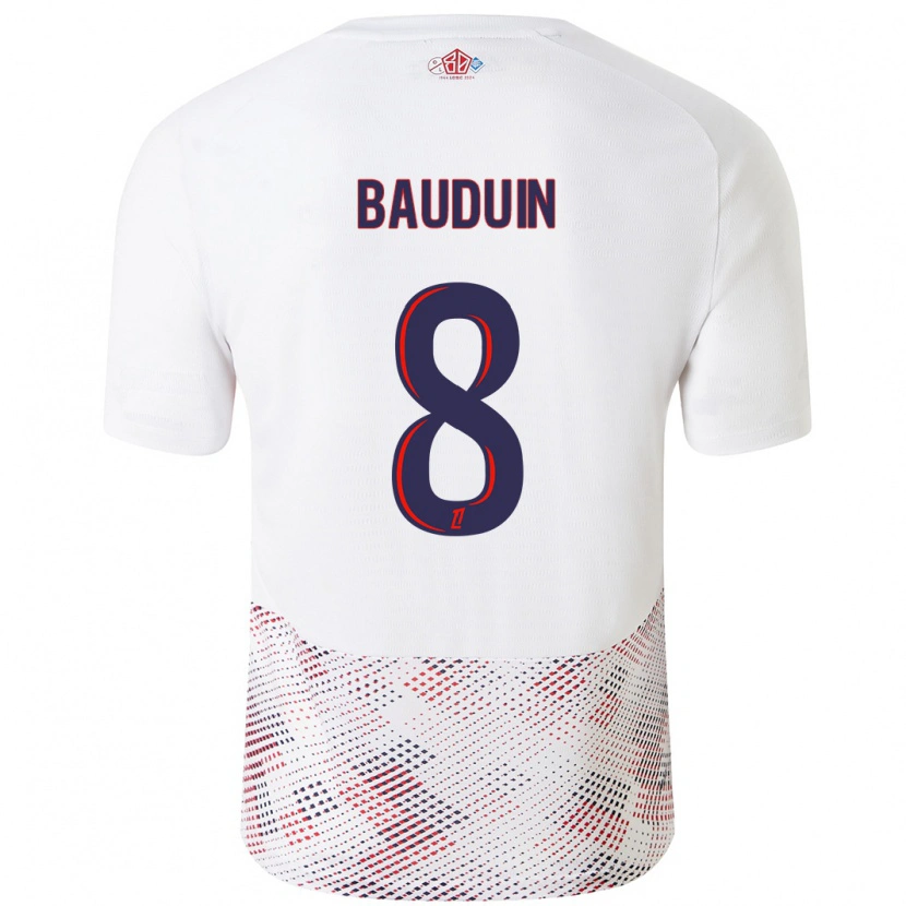 Danxen Män Justine Bauduin #8 Vit Kungsblå Bortatröja Matchtröjor 2024/25 Tröjor T-Tröja