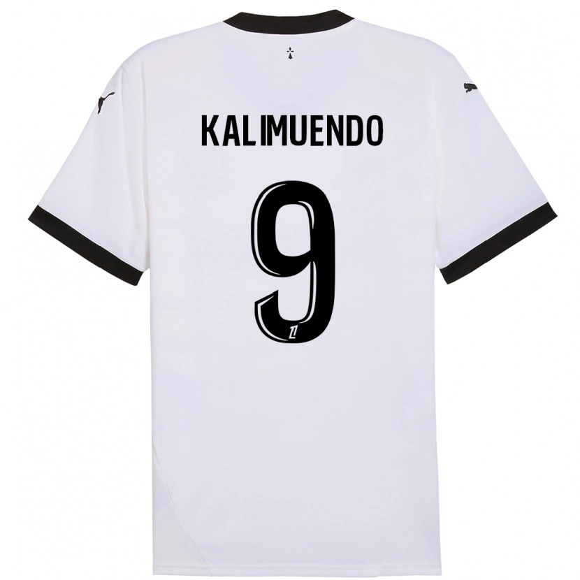 Danxen Män Arnaud Kalimuendo #9 Vit Svart Bortatröja Matchtröjor 2024/25 Tröjor T-Tröja