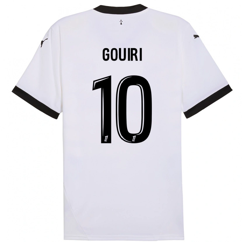 Danxen Män Amine Gouiri #10 Vit Svart Bortatröja Matchtröjor 2024/25 Tröjor T-Tröja