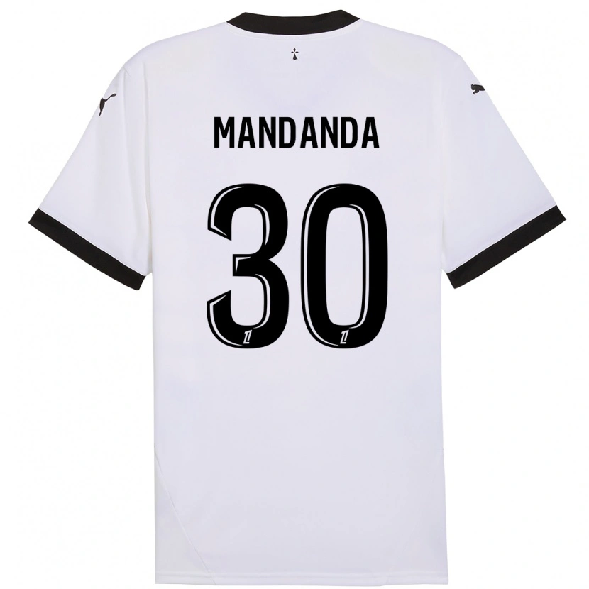 Danxen Män Steve Mandanda #30 Vit Svart Bortatröja Matchtröjor 2024/25 Tröjor T-Tröja